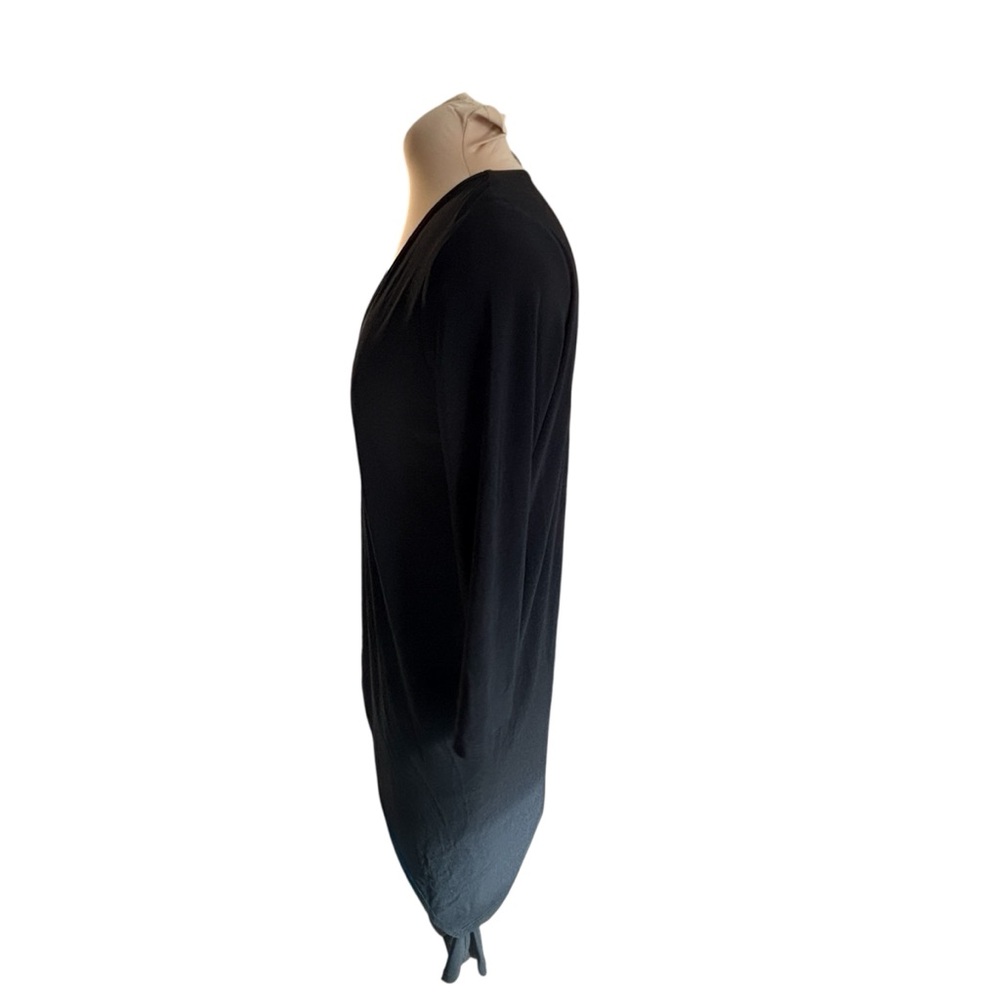 Last Tango Black Ruched Tunic Dress V-Neck Made USA Minimalist Size XS - Picture 3 of 8